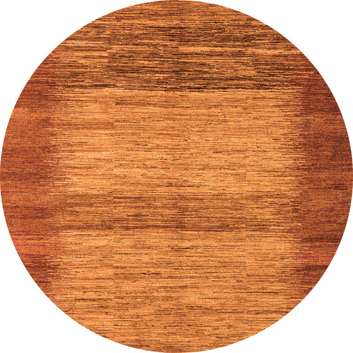Round Abstract Orange Modern Rug, abs5313org