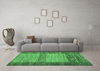 Machine Washable Abstract Emerald Green Modern Rug, wshabs5313emgrn