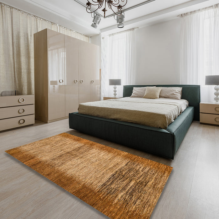 Machine Washable Abstract Orange Rug in a Bedroom, wshabs5313