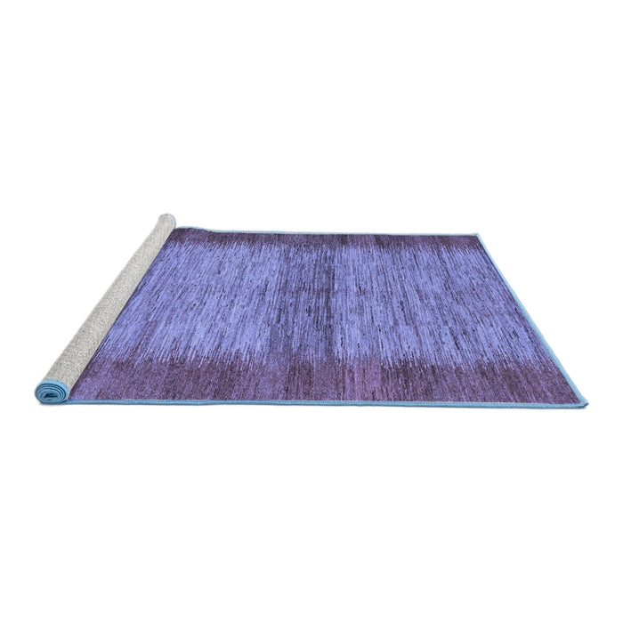 Sideview of Machine Washable Abstract Blue Modern Rug, wshabs5313blu