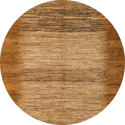 Round Machine Washable Abstract Orange Rug, wshabs5313
