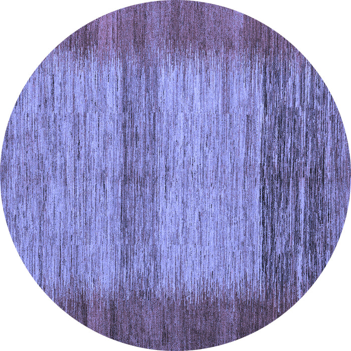 Round Abstract Blue Modern Rug, abs5313blu