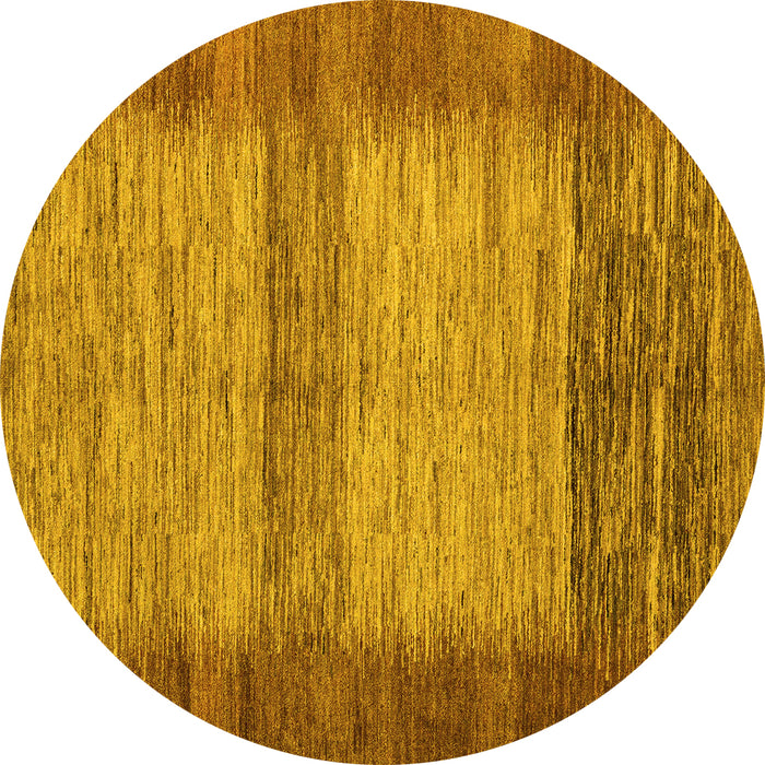 Round Abstract Yellow Modern Rug, abs5313yw
