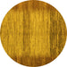 Round Abstract Yellow Modern Rug, abs5313yw