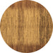 Round Abstract Brown Modern Rug, abs5313brn