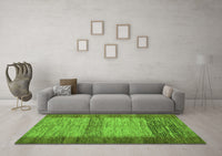 Machine Washable Abstract Green Modern Rug, wshabs5313grn