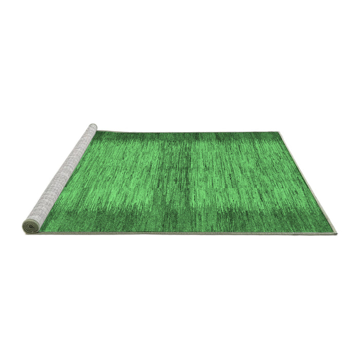 Sideview of Machine Washable Abstract Emerald Green Modern Area Rugs, wshabs5313emgrn