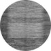 Round Abstract Gray Modern Rug, abs5313gry