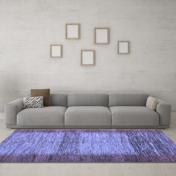 Machine Washable Abstract Blue Modern Rug in a Living Room, wshabs5313blu