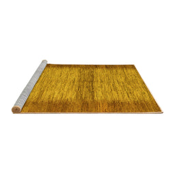 Sideview of Machine Washable Abstract Yellow Modern Rug, wshabs5313yw