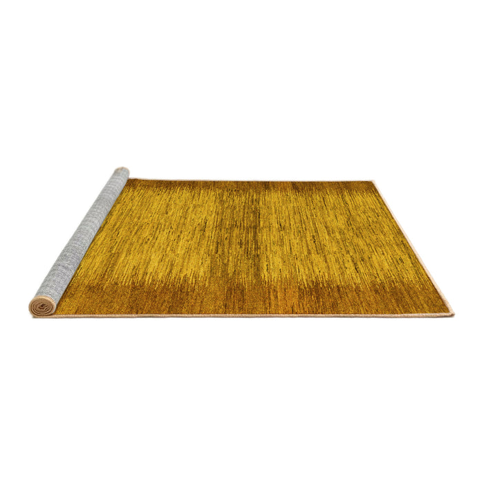 Sideview of Machine Washable Abstract Yellow Modern Rug, wshabs5313yw