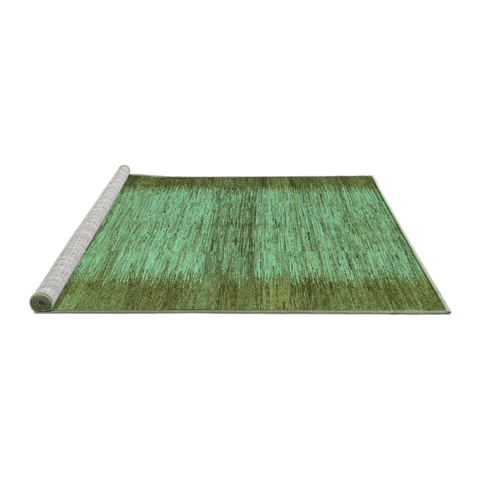 Sideview of Machine Washable Abstract Turquoise Modern Area Rugs, wshabs5313turq