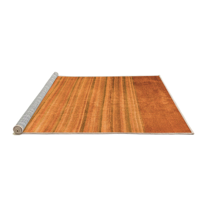 Sideview of Machine Washable Abstract Orange Modern Area Rugs, wshabs5314org