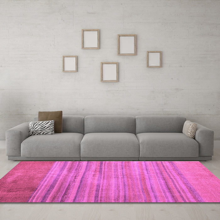 Machine Washable Abstract Purple Modern Area Rugs in a Living Room, wshabs5314pur