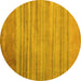 Round Abstract Yellow Modern Rug, abs5314yw