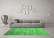 Machine Washable Abstract Emerald Green Modern Area Rugs in a Living Room,, wshabs5314emgrn