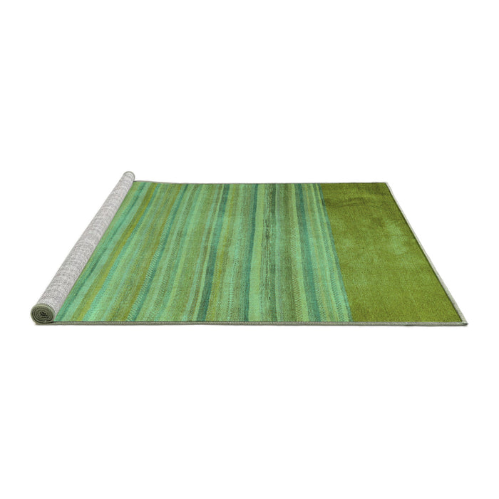 Sideview of Machine Washable Abstract Turquoise Modern Area Rugs, wshabs5314turq