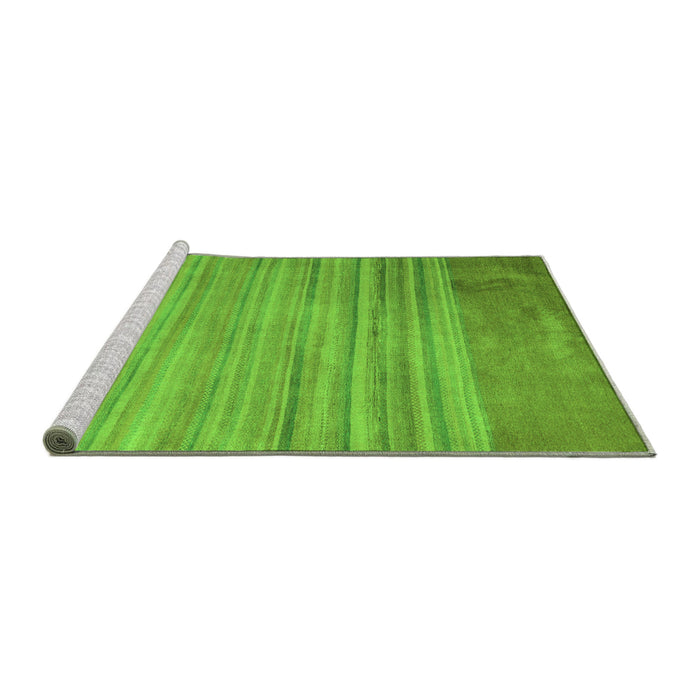 Sideview of Machine Washable Abstract Green Modern Area Rugs, wshabs5314grn