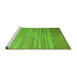 Sideview of Machine Washable Abstract Green Modern Area Rugs, wshabs5314grn