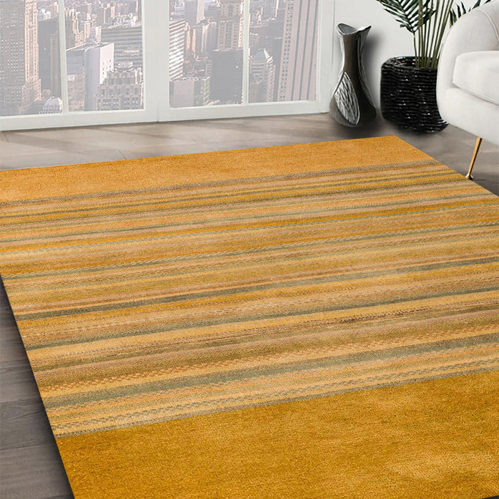 Abstract Orange Modern Rug in Family Room, abs5314