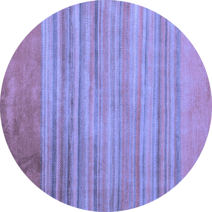 Round Abstract Blue Modern Rug, abs5314blu