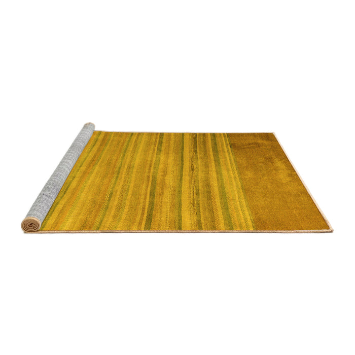 Sideview of Machine Washable Abstract Yellow Modern Rug, wshabs5314yw