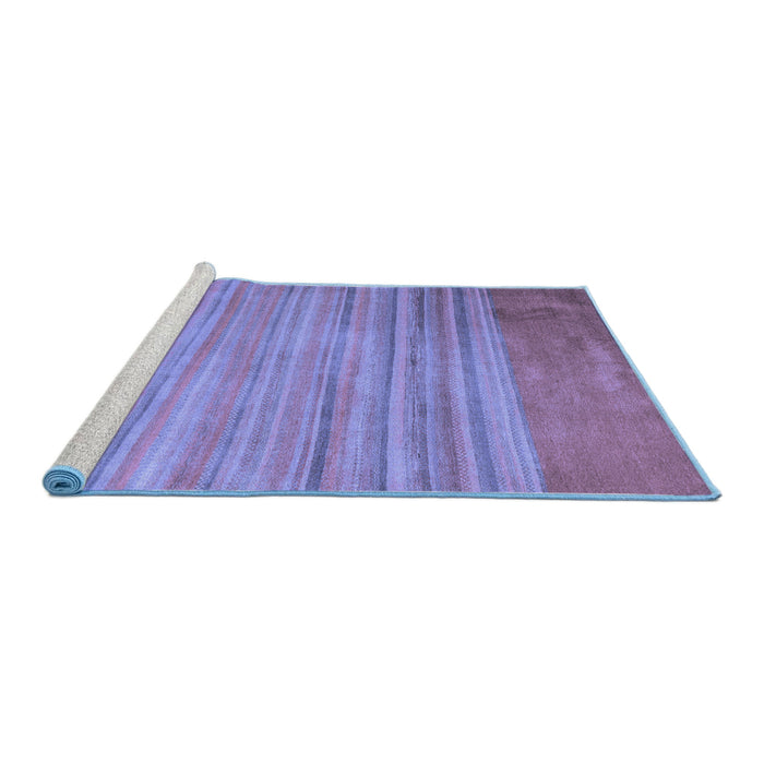 Sideview of Machine Washable Abstract Blue Modern Rug, wshabs5314blu