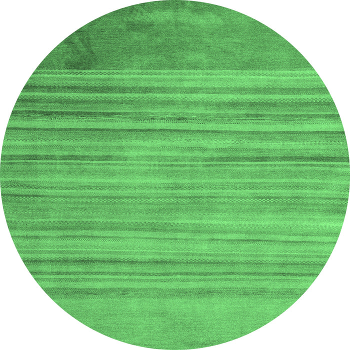 Round Abstract Emerald Green Modern Rug, abs5314emgrn