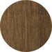 Round Abstract Brown Modern Rug, abs5315brn