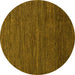 Round Abstract Yellow Modern Rug, abs5315yw