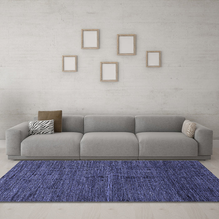 Machine Washable Abstract Blue Modern Rug in a Living Room, wshabs5315blu