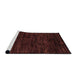 Sideview of Machine Washable Abstract Vermilion Red Rug, wshabs5316