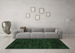 Machine Washable Abstract Emerald Green Modern Area Rugs in a Living Room,, wshabs5316emgrn