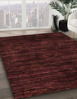 Abstract Red Modern Rug in Family Room, abs5316