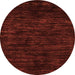 Round Machine Washable Abstract Orange Modern Area Rugs, wshabs5316org