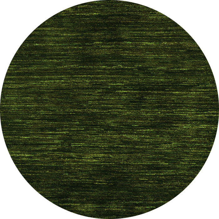 Round Machine Washable Abstract Green Modern Area Rugs, wshabs5316grn