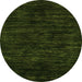 Round Machine Washable Abstract Green Modern Area Rugs, wshabs5316grn