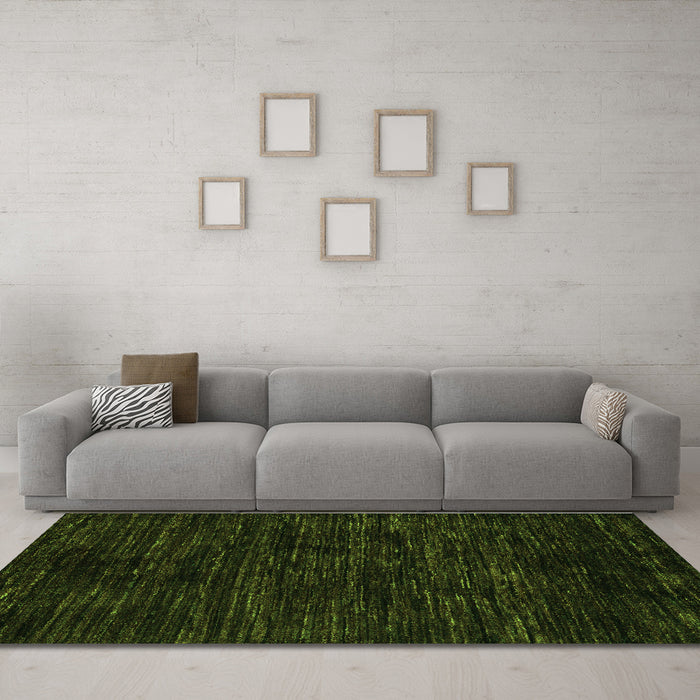 Machine Washable Abstract Green Modern Area Rugs in a Living Room,, wshabs5316grn