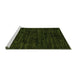 Sideview of Machine Washable Abstract Green Modern Area Rugs, wshabs5316grn