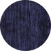 Round Abstract Blue Modern Rug, abs5316blu