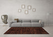 Machine Washable Abstract Brown Modern Rug in a Living Room,, wshabs5316brn