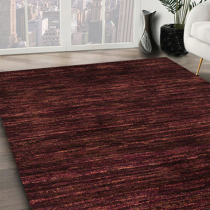 Machine Washable Abstract Vermilion Red Rug in a Family Room, wshabs5316