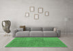 Machine Washable Abstract Emerald Green Modern Area Rugs in a Living Room,, wshabs5317emgrn