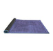 Sideview of Abstract Blue Modern Rug, abs5317blu