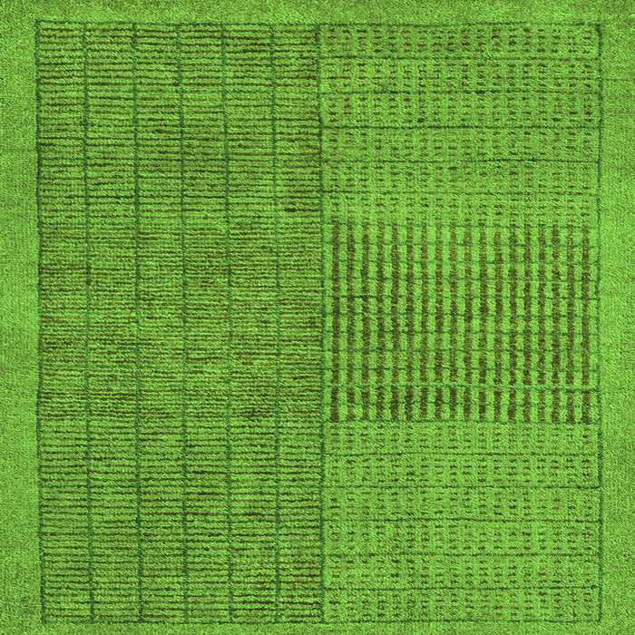 Square Machine Washable Abstract Green Modern Area Rugs, wshabs5317grn