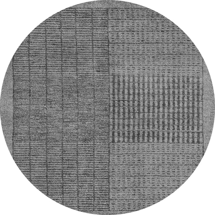 Round Machine Washable Abstract Gray Modern Rug, wshabs5317gry