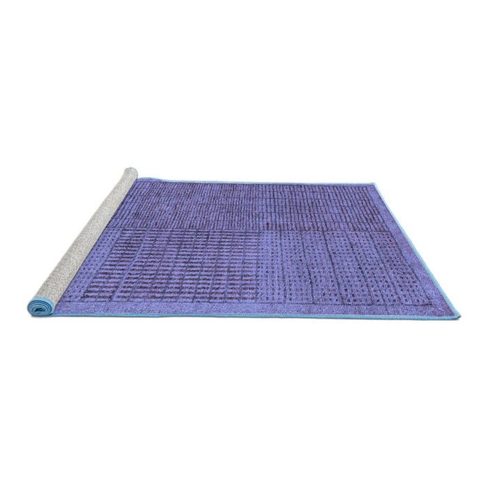 Sideview of Machine Washable Abstract Blue Modern Rug, wshabs5317blu