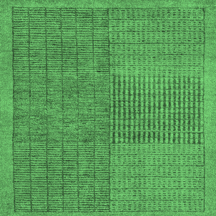 Square Abstract Emerald Green Modern Rug, abs5317emgrn