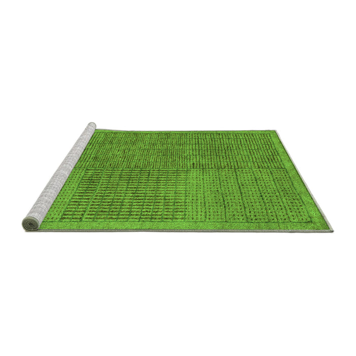 Sideview of Machine Washable Abstract Green Modern Area Rugs, wshabs5317grn