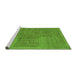 Sideview of Machine Washable Abstract Green Modern Area Rugs, wshabs5317grn